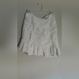 White Ruffled Mini Skirt
